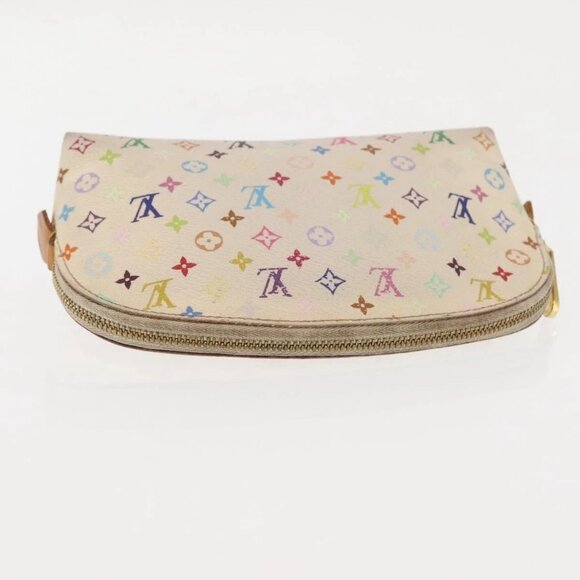 LOUIS VUITTON Multicolor Pochette Cosmetic PM Pouch White M47354 LV Auth 145783 - Picture 5 of 16